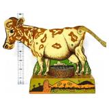 Vntg tin litho cow moo toy, no sound