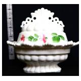 Vntg milk glass covered butter dish