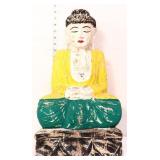 Caved wood 20in sitting Buddha lady
