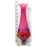 Italian pink faceted vase