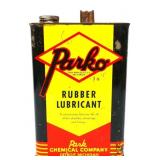 Vntg 1gal Parko Rubber Lubricant can