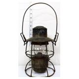 Vintage railroad lantern w/ clear shade