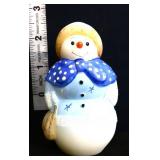 Fenton 3in girl snowman with blue scarf