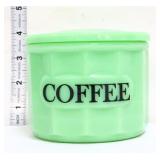 Jadeite round coffee jar w/ lid