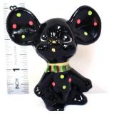 Fenton black polka dot mouse figure
