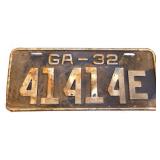 1932 Georgia license plate