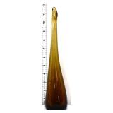 Vntg smoky topaz 12in bent neck bud vase