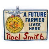 Vntg metal 13.5x9.5 FFA Future Farmer sign