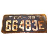 1932 Georgia license plate