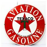 Round 30in porcelain Texaco Gas adv sign