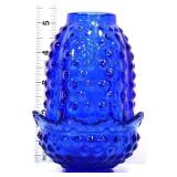 Cobalt blue hobnail 2 piece fairy lamp