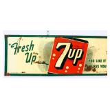 Vntg metal 30.5x11.5 Fresh Up 7Up sign