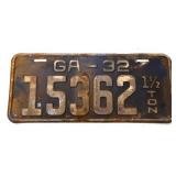 1932 Georgia license plate