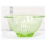 Vintage green depression Crystal Salt adv bowl