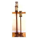 Metal base outdoor candelabra