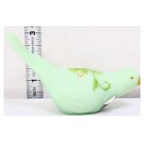 Fenton jade satin bird of happiness w/ leaves