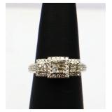 Sterling white sapphire ring, lab created