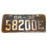 1932 Georgia license plate