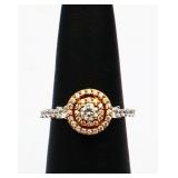 Sterling round white sapphire ring, lab created