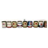 Lot of 9 vntg oil can banks