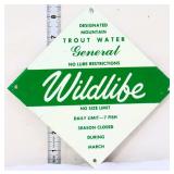 Metal 6x6 Trout Water Wildlife sign