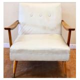 MCM armchair w/ white fabric see photos