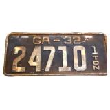 1932 Georgia license plate