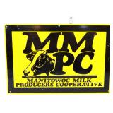 Vtg metal 17.5x11.75 Manitowoc Milk Co Op sign