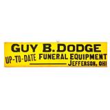 Vtg cardstock 24x5.5 Funeral Equipement sign