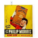 Vntg metal 12x13.75 Philip Morris flange sign