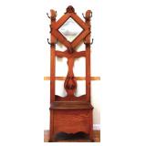 Vintage oak hall tree