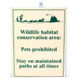 Vntg porcelain 12x16 Wildlife Habitat sign