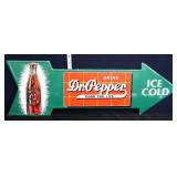Metal Dr Pepper arrow sign