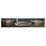 3 piece estate candlewick glass lot