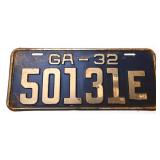 1932 Georgia license plate