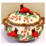 Tidings large soup tureen w/ cardinals