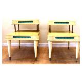 Pair blonde MCM step tables see photos