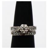 Sterling white sapphire wedding set, lab created