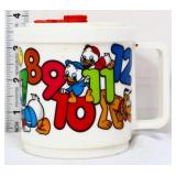 Vntg Disney Learn To Tell Time mug with lid
