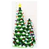 18in lighted ceramic Christmas tree