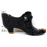 Fenton black shoe with roses
