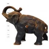 Vintage cast iron elephant figural bank
