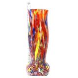 Art glass 11in spatter end of day vase