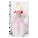 Satin milk glass cased cruet
