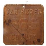 Vntg cast iron 15x15 Van Buren County sign