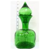 Vntg green Empoli fleur de lis decanter