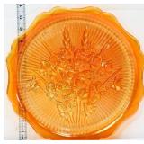 Marigold carnival 12in iris & herringbone platter