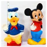 Lot of 2 plastic Disney character coin banks