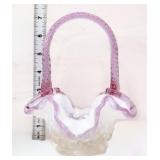 Fenton rose crest opalescent hobnail basket