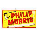 Vntg metal 27x14.5 Call Philip Morris sign
